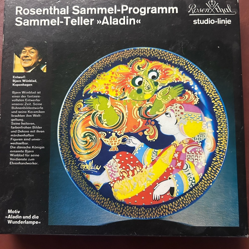 Rosenthal Studio-Line Aladin Decorative Plate in Blue, Yellow, Red, Green
